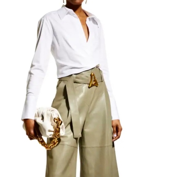 Gauge 81 White Cropped Kavos Cropped Cotton Stretch Blouse XL - Picture 1 of 6